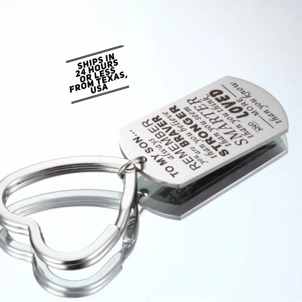 To My Son Beautiful Motivational Love Your Lil Keychain